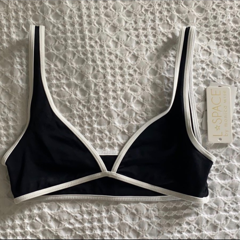 Black and white bikini top